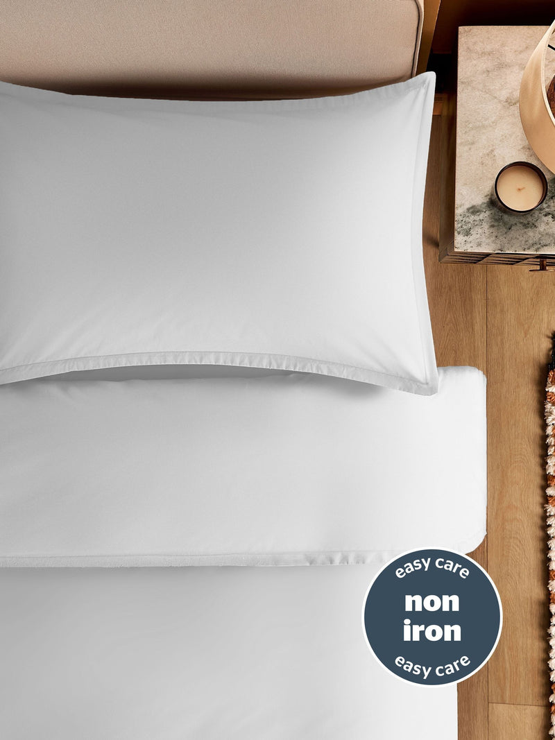 Silentnight White Cotton Rich Washed Duvet Set (British brand)