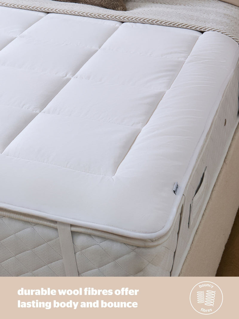 Silentnight white wool mattress topper (British brand)