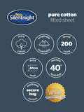 Silentnight white cotton extra deep fitted sheet 40cm (British brand)