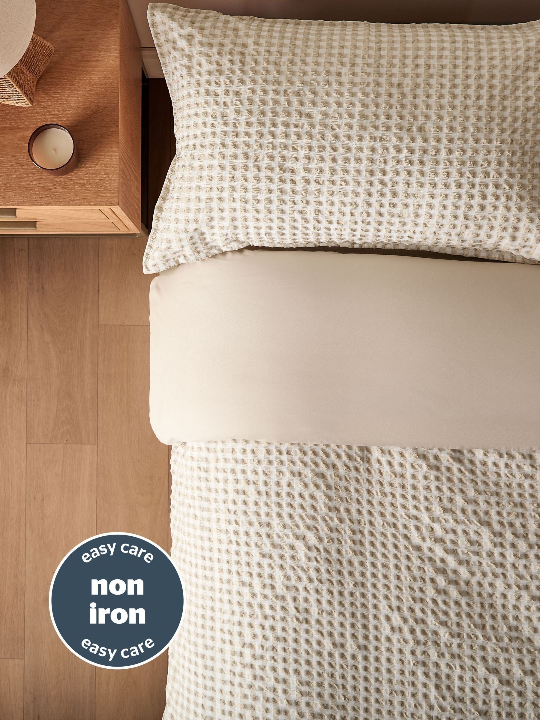 Silentnight Natural Supersoft Duvet Set Gingham