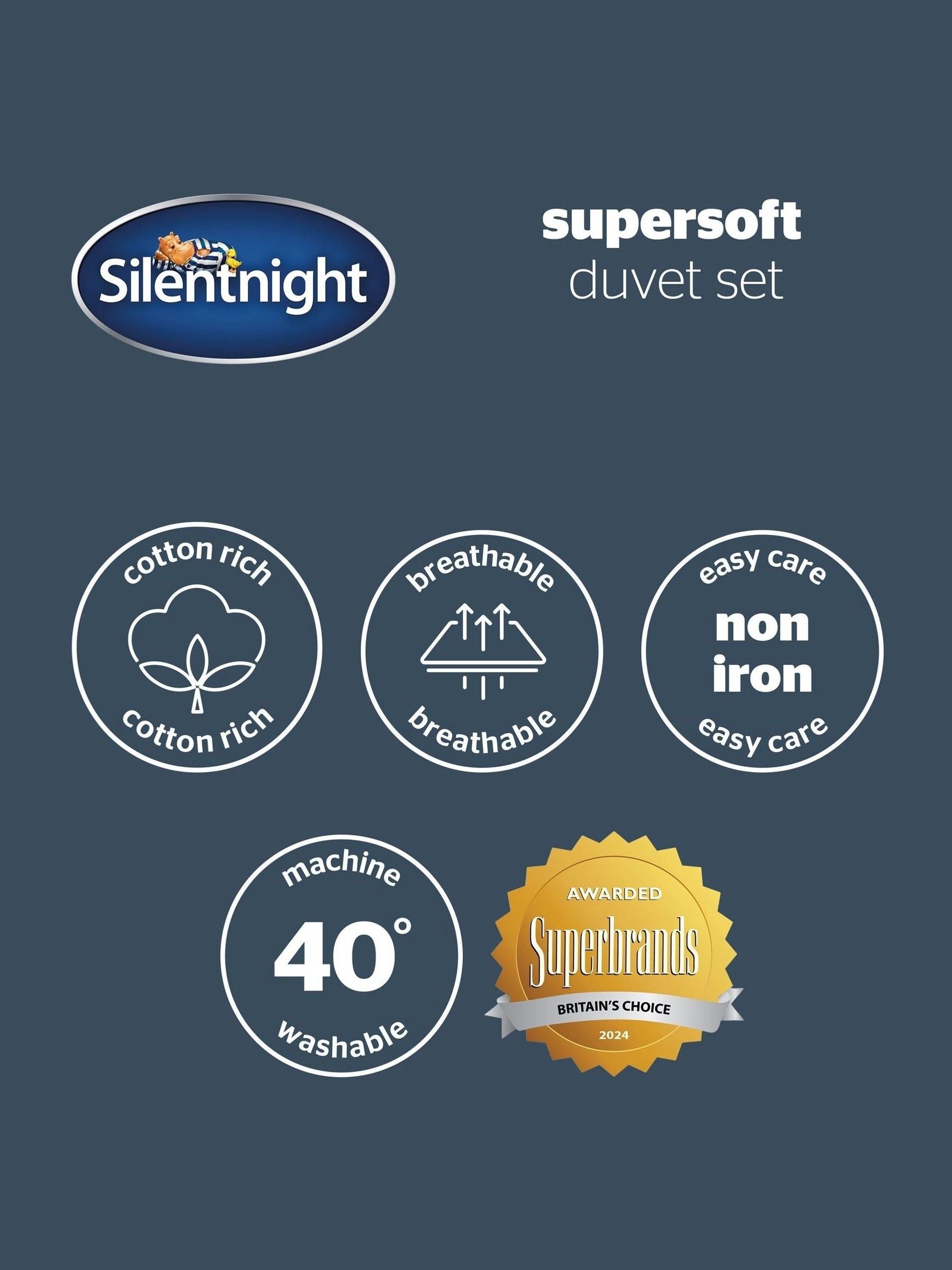 Silentnight Natural Supersoft Duvet Set Gingham