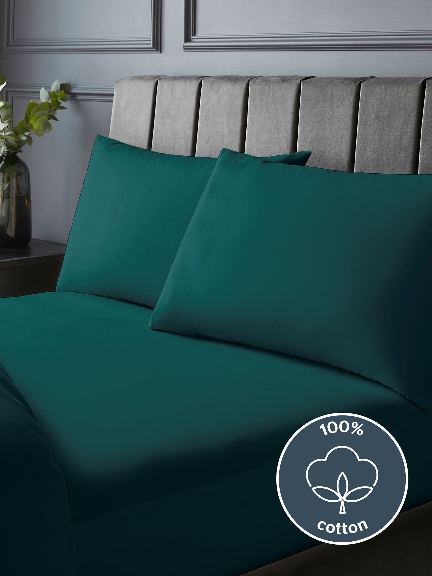 Silentnight Teal Cotton Extra Deep Fitted Sheet 40cm (British brand)