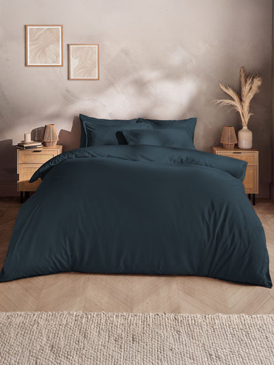 Silentnight Indigo Cotton Rich T180 Washed Duvet Set