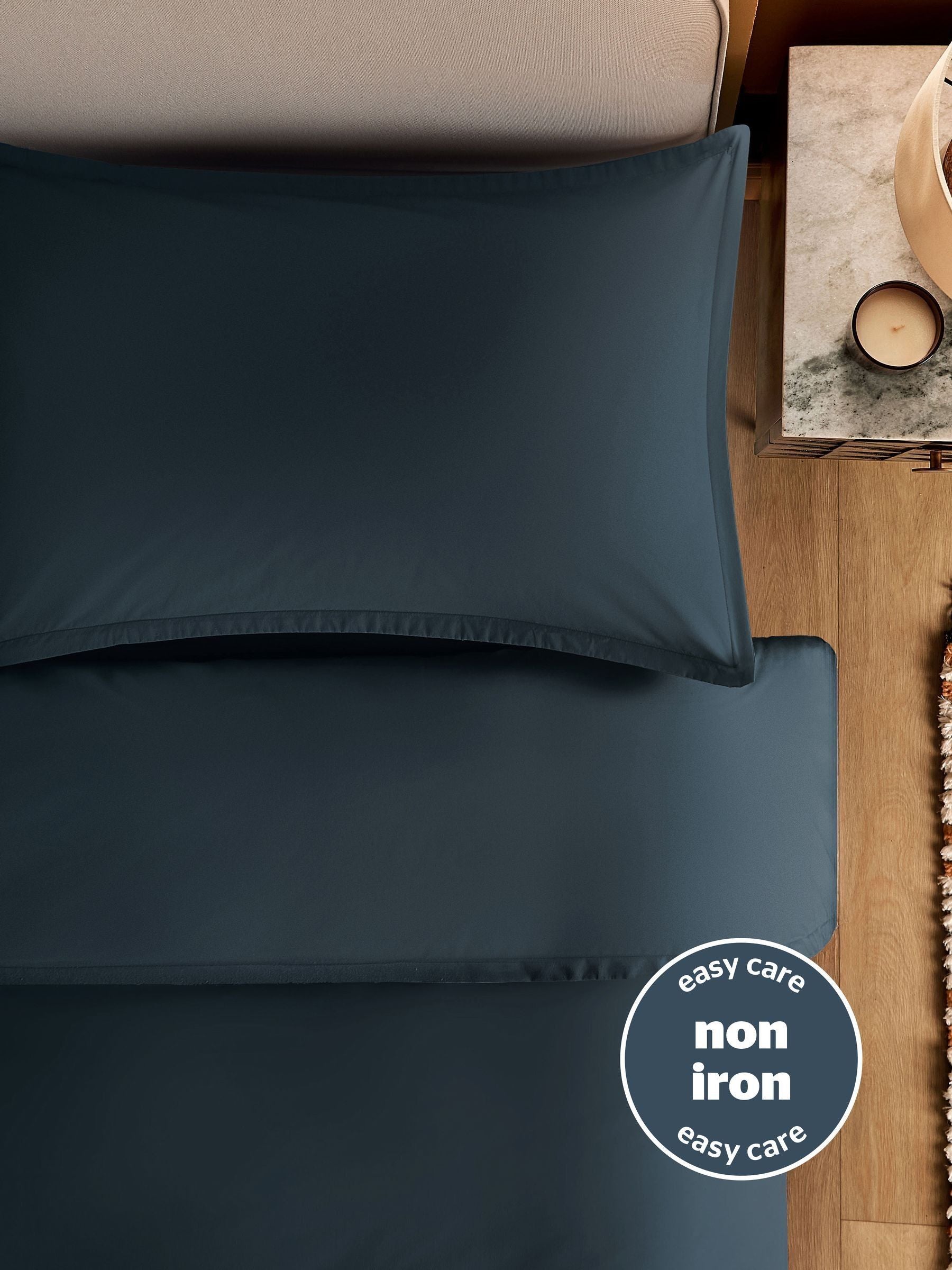 Silentnight Indigo Cotton Rich T180 Washed Duvet Set (British brand)