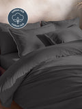 Silentnight Charcoal Cotton Rich T180 Washed Duvet Set (British brand)