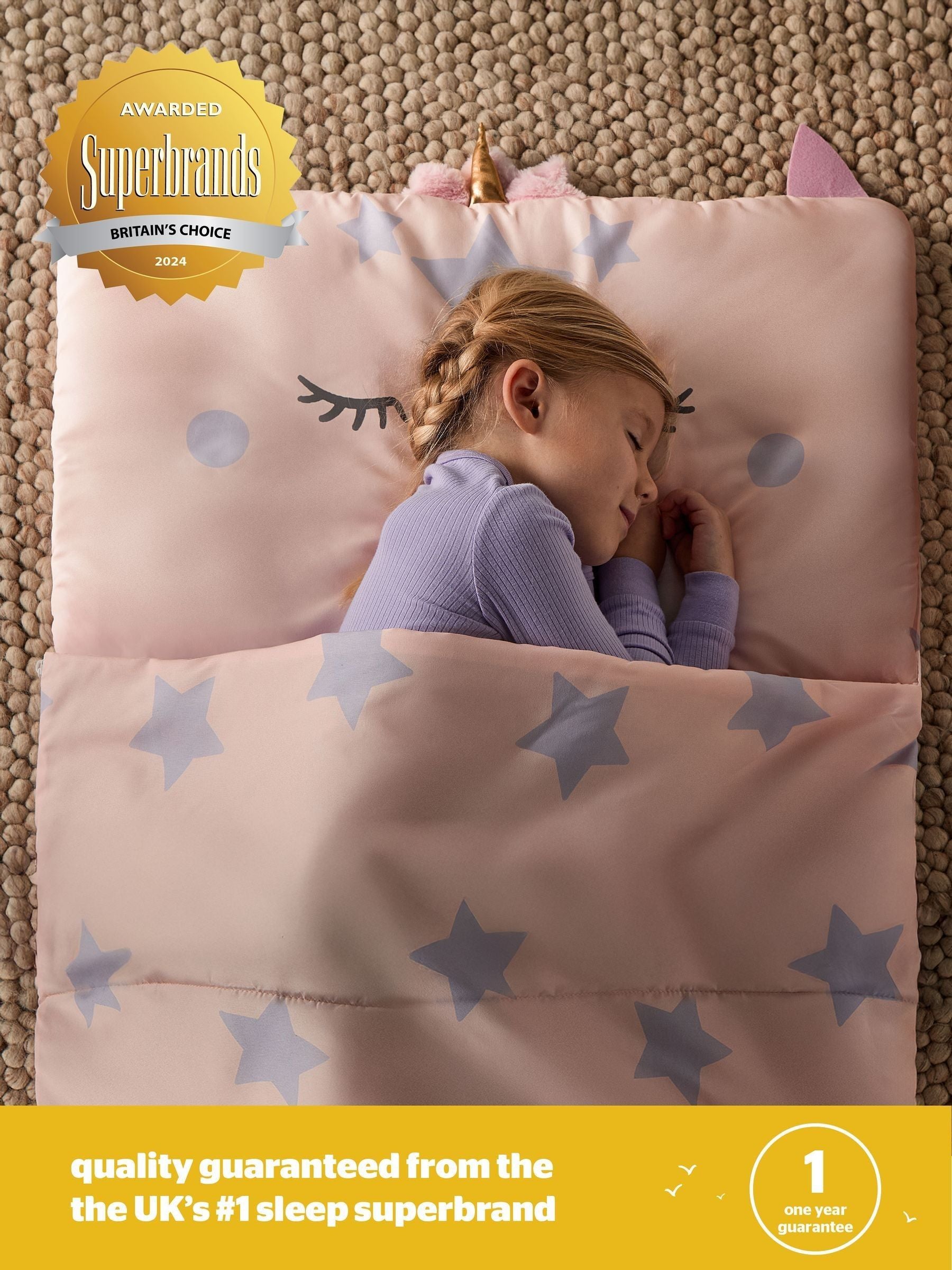 Silentnight kids sleeping bag unicorn, imported from the UK