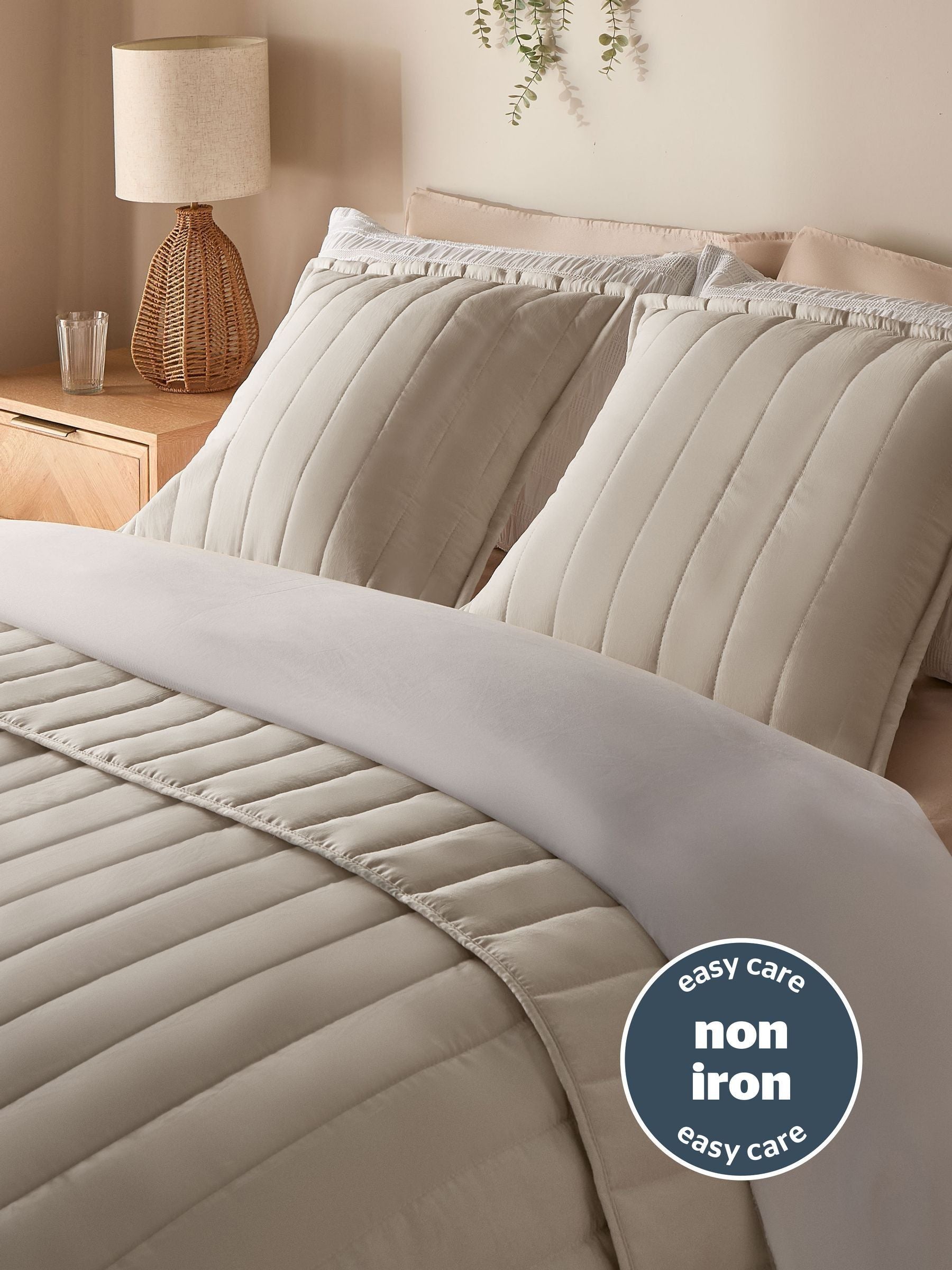 Silentnight Natural Quilted Bedspread 150x200cm - British product