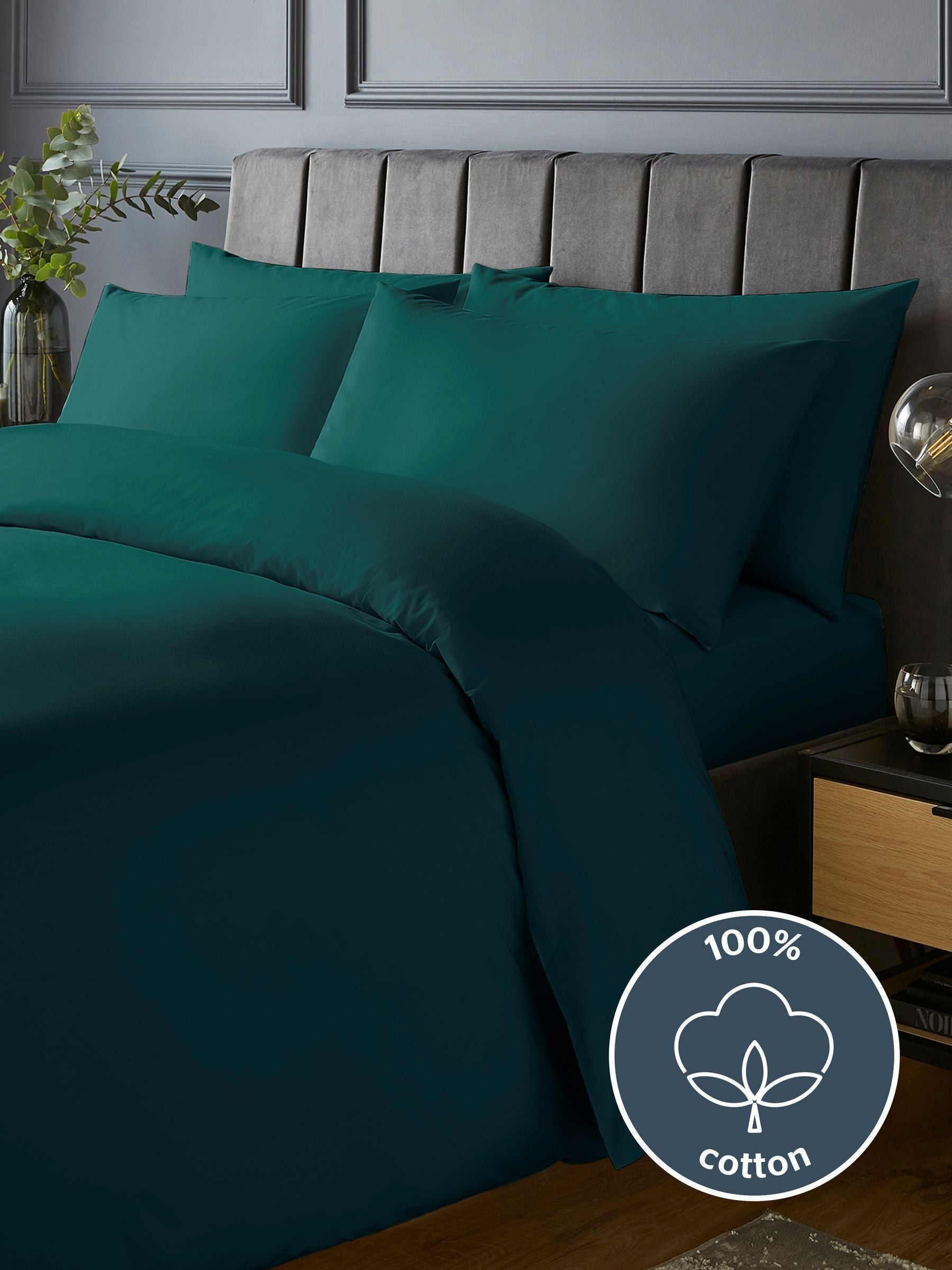 Silentnight teal pure cotton duvet set (British brand)