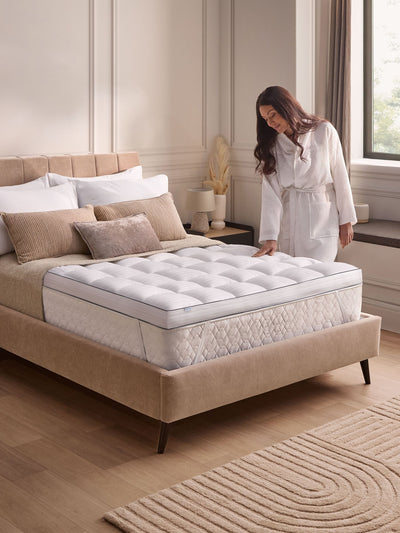 Next Silentnight White Hotel Collection Mattress Topper 10cm- Buy online at McGrocer