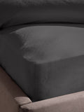Silentnight charcoal cotton rich T180 washed fitted sheet (British brand)