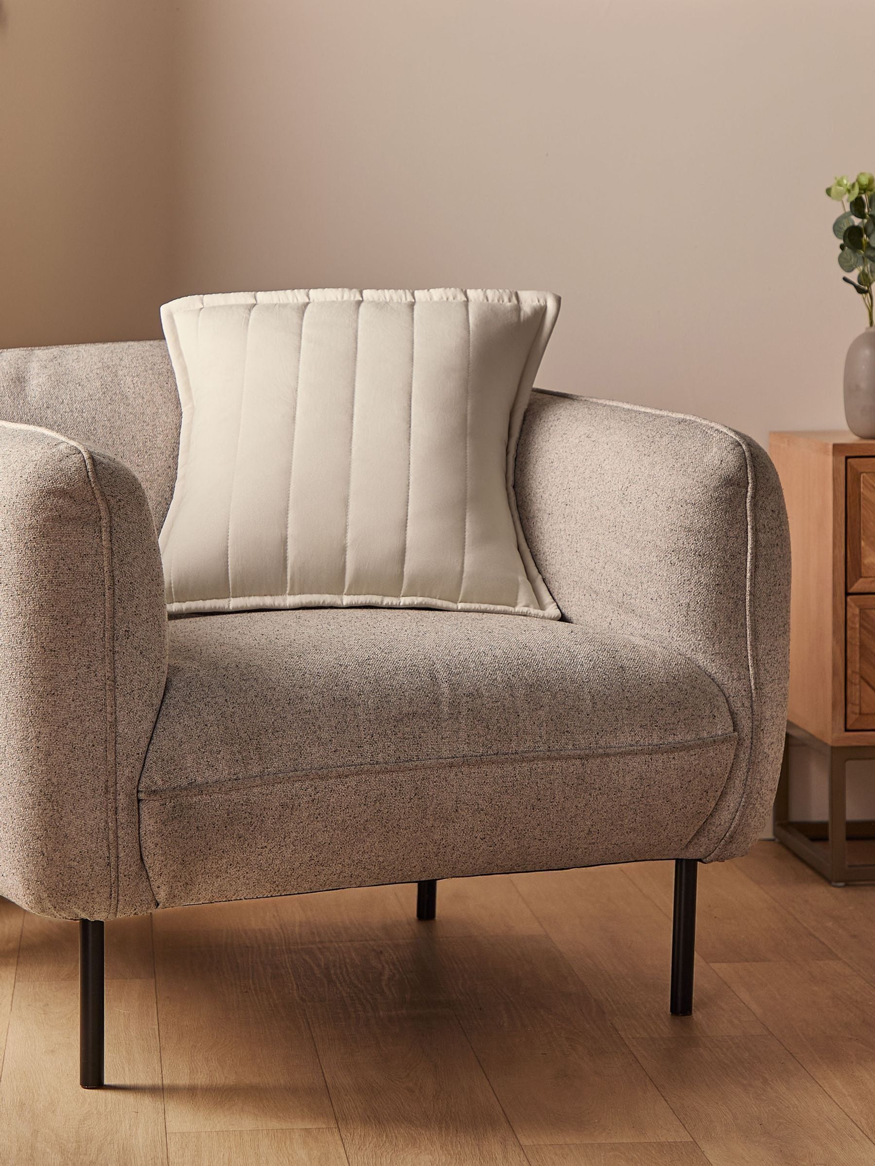Silentnight Natural quilted cushion 45cm, imported from the UK