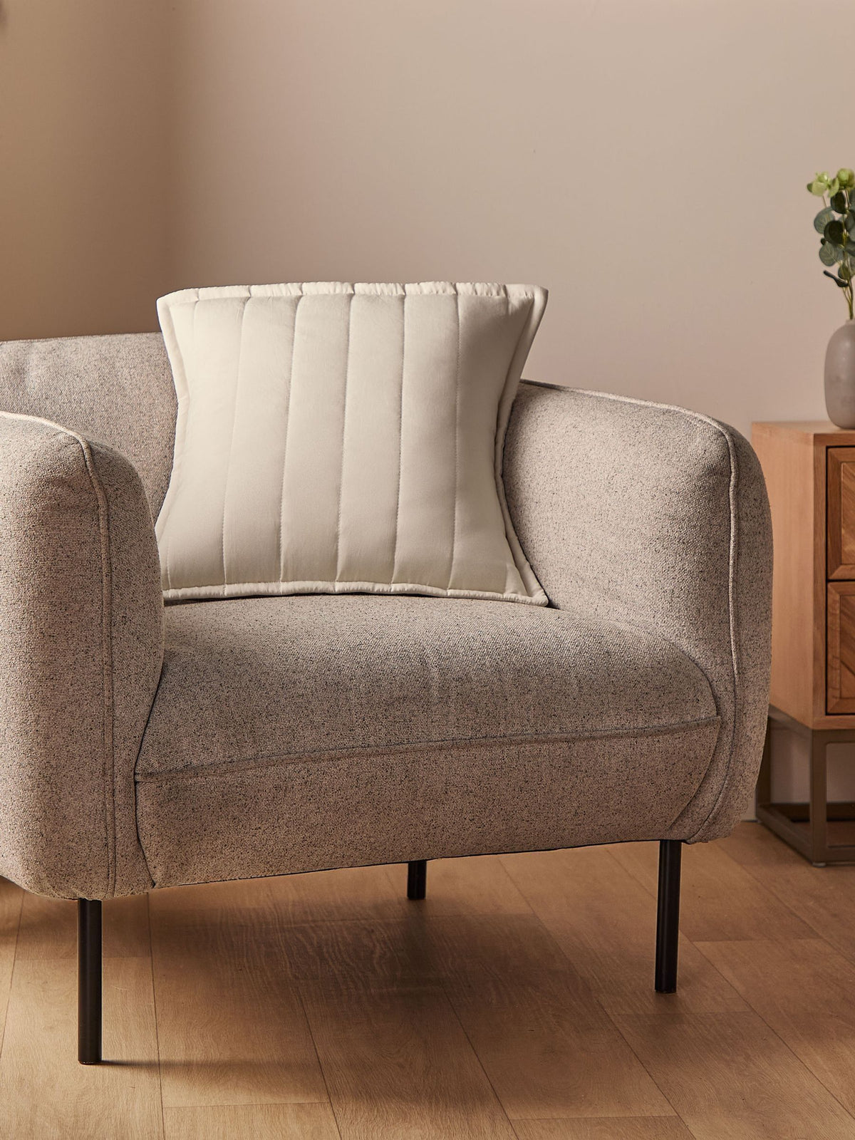 Silentnight Natural quilted cushion 45cm, imported from the UK