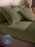Silentnight sage cotton rich T180 washed fitted sheet (British brand)