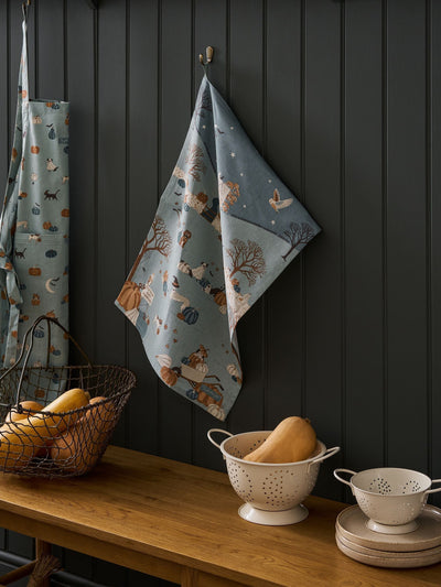 Next Sophie Allport Paws & Pumpkins Scene Cotton Tea Towel 45cm x 65cm- Buy online at McGrocer