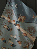Sophie Allport Paws & Pumpkins scene tea towel 45cm x 65cm (British brand)