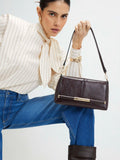 River Island Burgundy Bar Front Clutch Bag