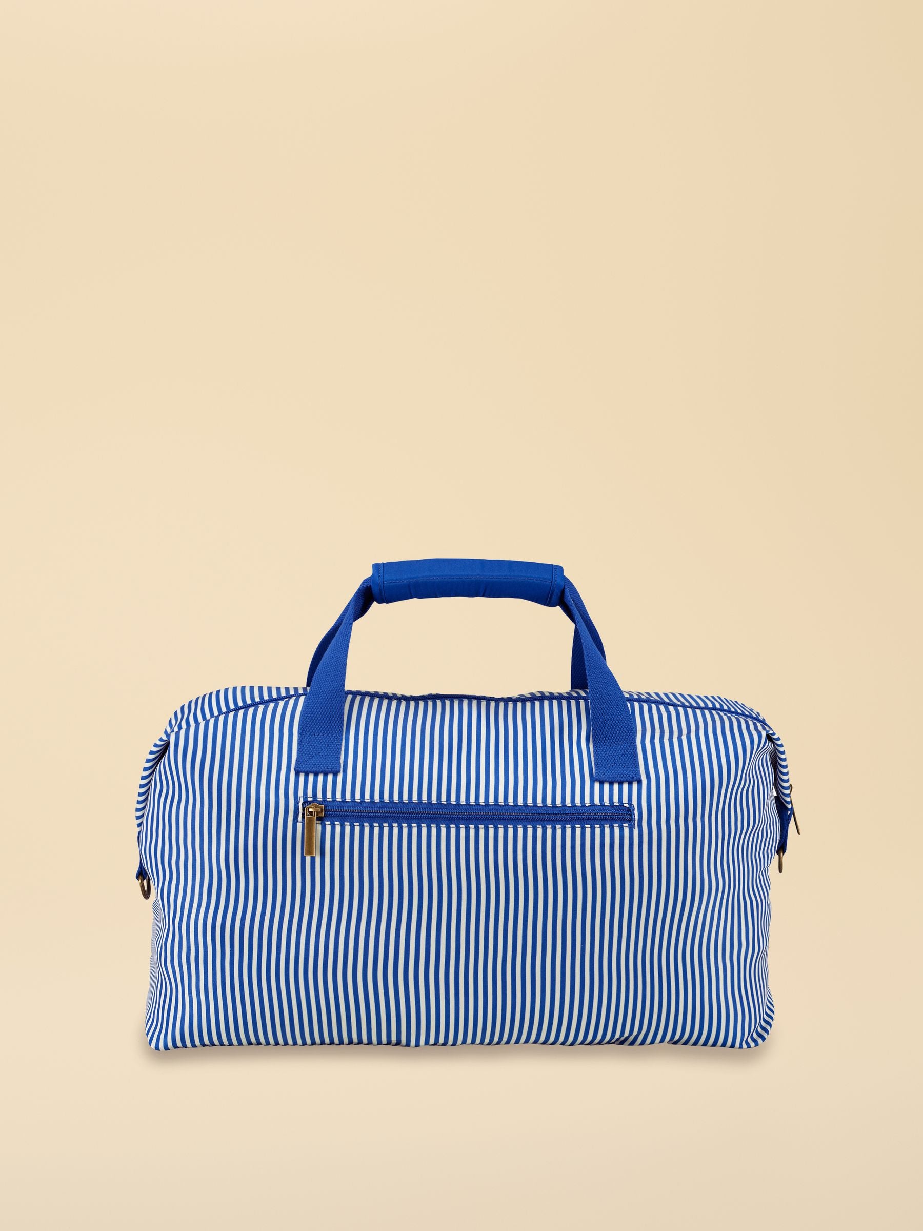 Joules Ticking Stripe duffle bag, imported from the UK