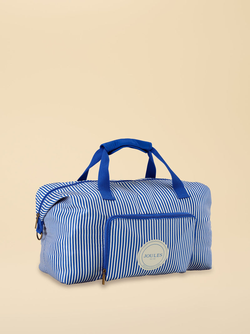 Joules Ticking Stripe duffle bag, imported from the UK