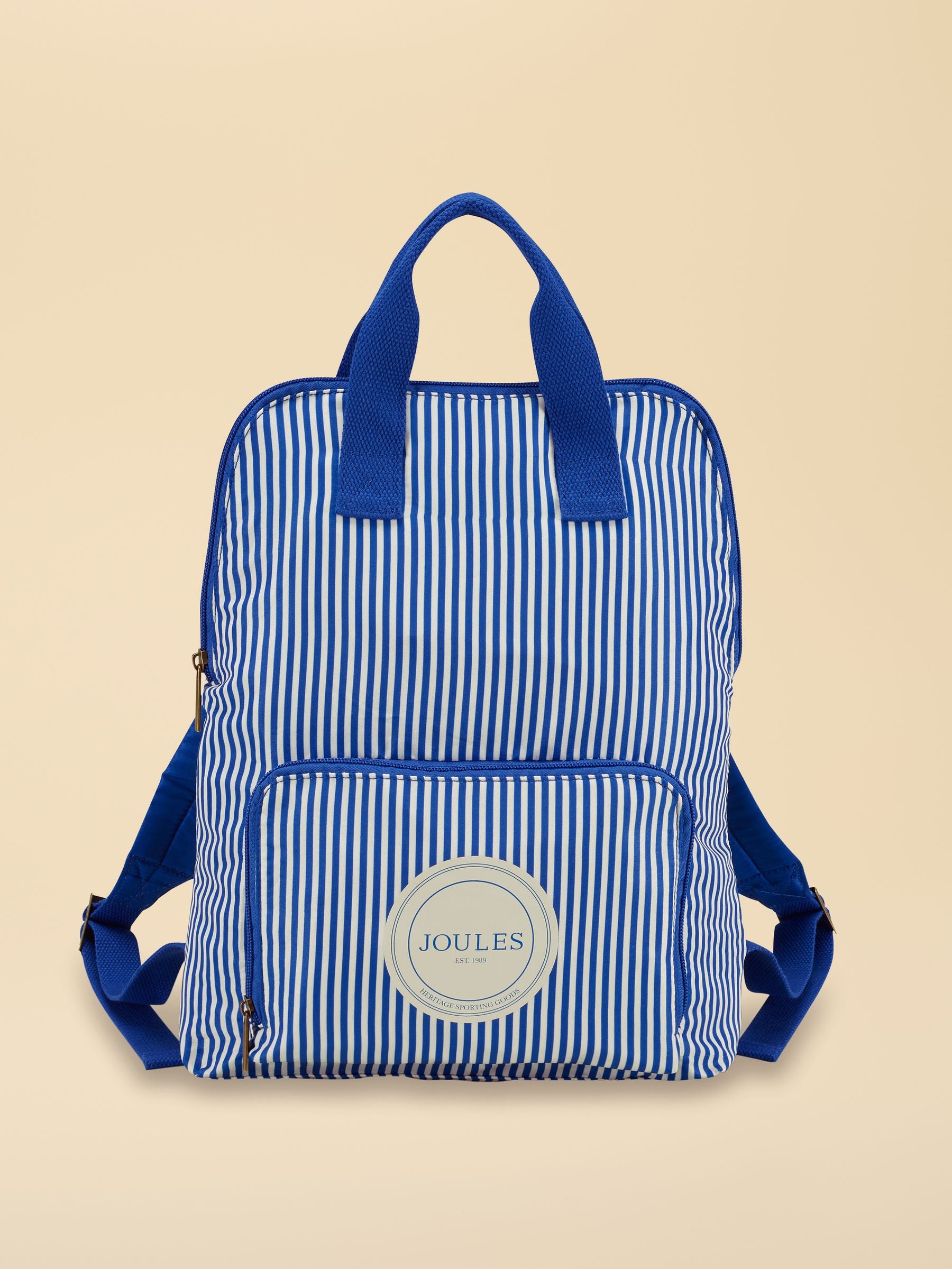 Joules Ticking Stripe packaway backpack (British brand)
