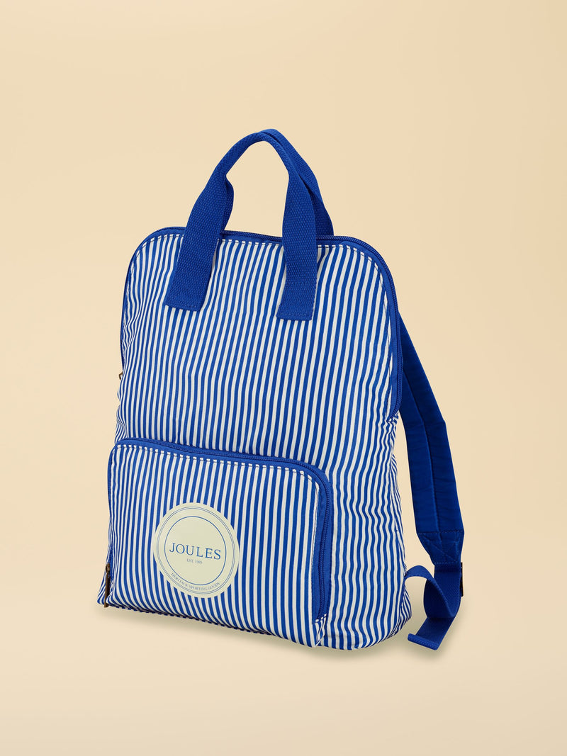 Joules Ticking Stripe packaway backpack (British brand)