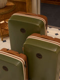 Joules olive and tan colourblock medium suitcase (British brand)