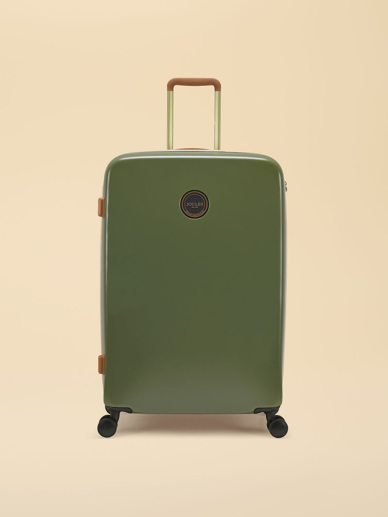 Joules olive and tan colourblock medium suitcase (British brand)