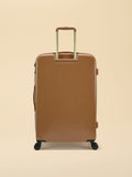 Joules olive and tan colourblock medium suitcase (British brand)