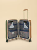Joules olive and tan colourblock medium suitcase (British brand)