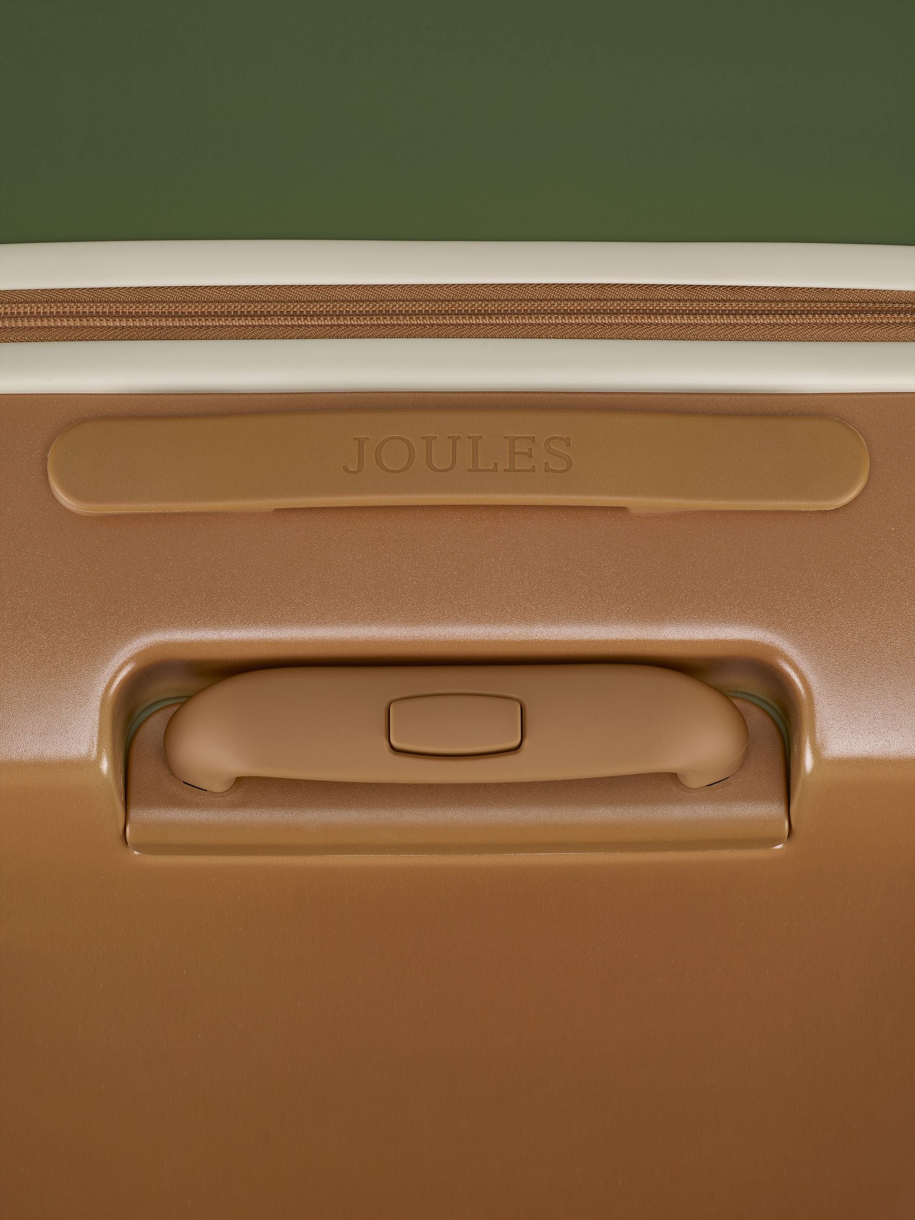 Joules olive and tan colourblock medium suitcase (British brand)