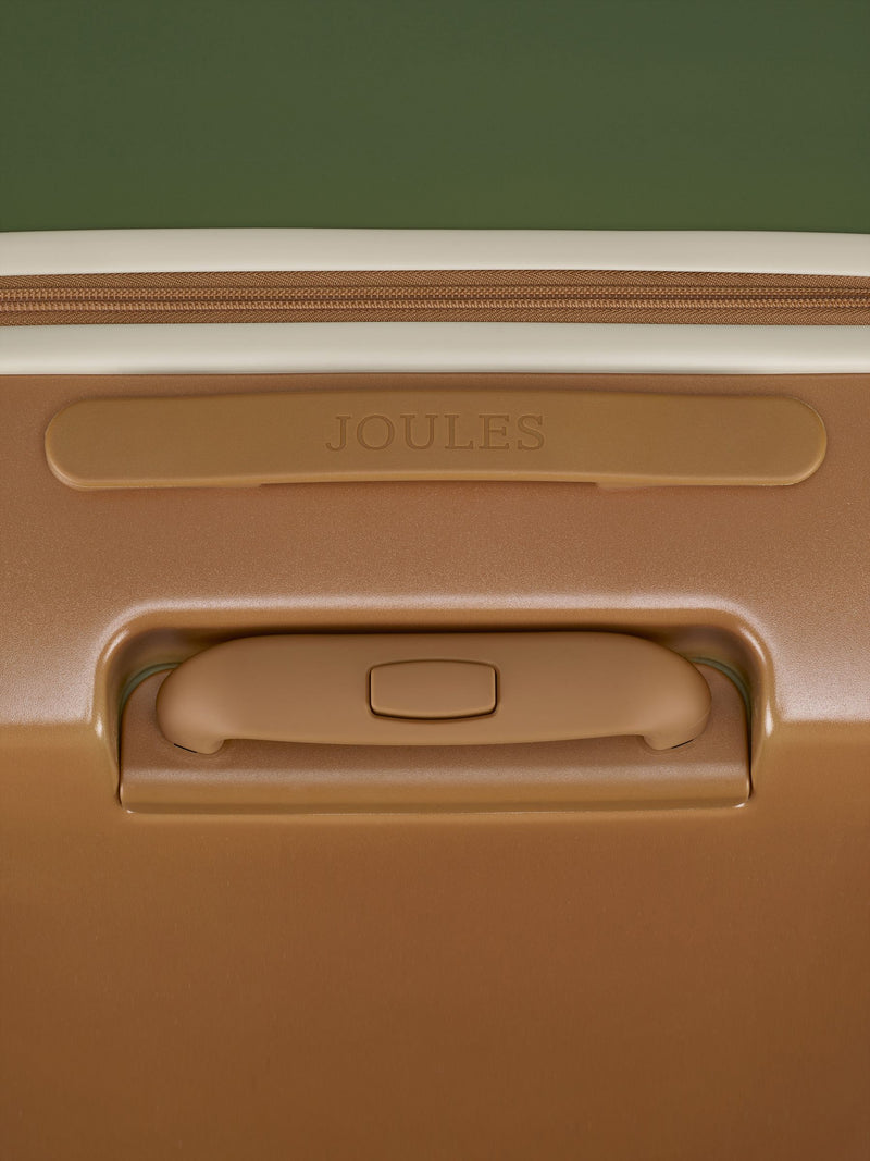 Joules olive and tan colourblock medium suitcase (British brand)