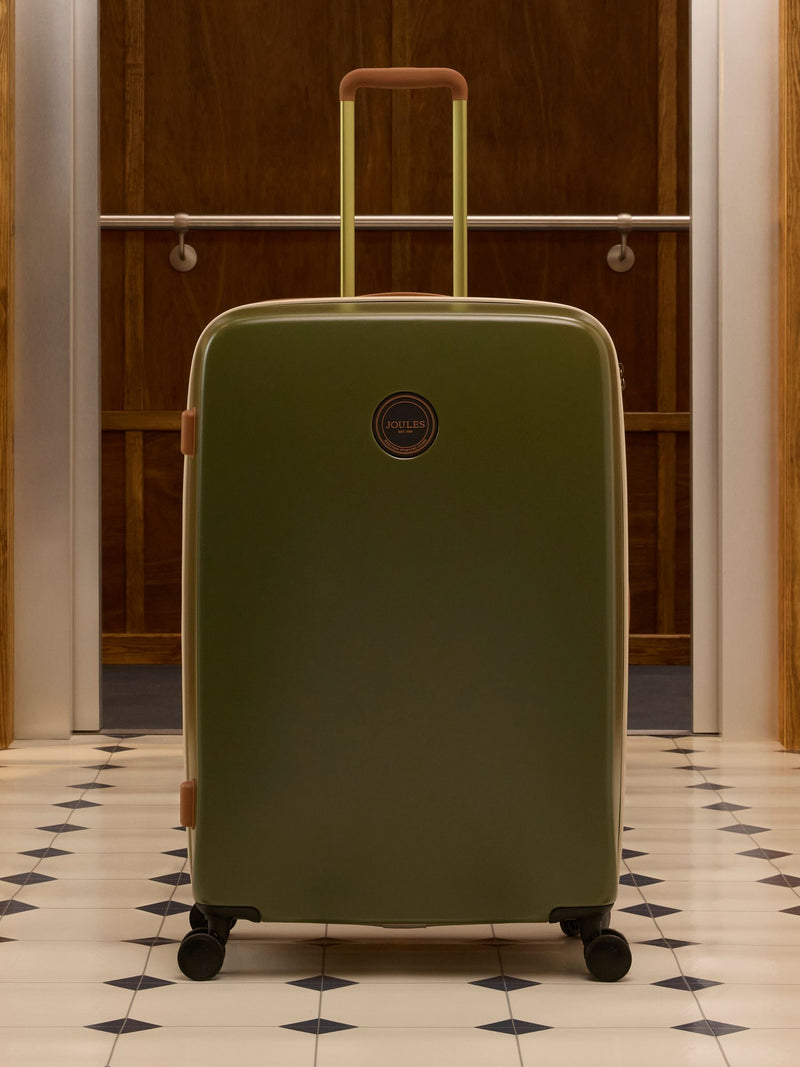 Joules Colourblock large hard shell suitcase (British brand)