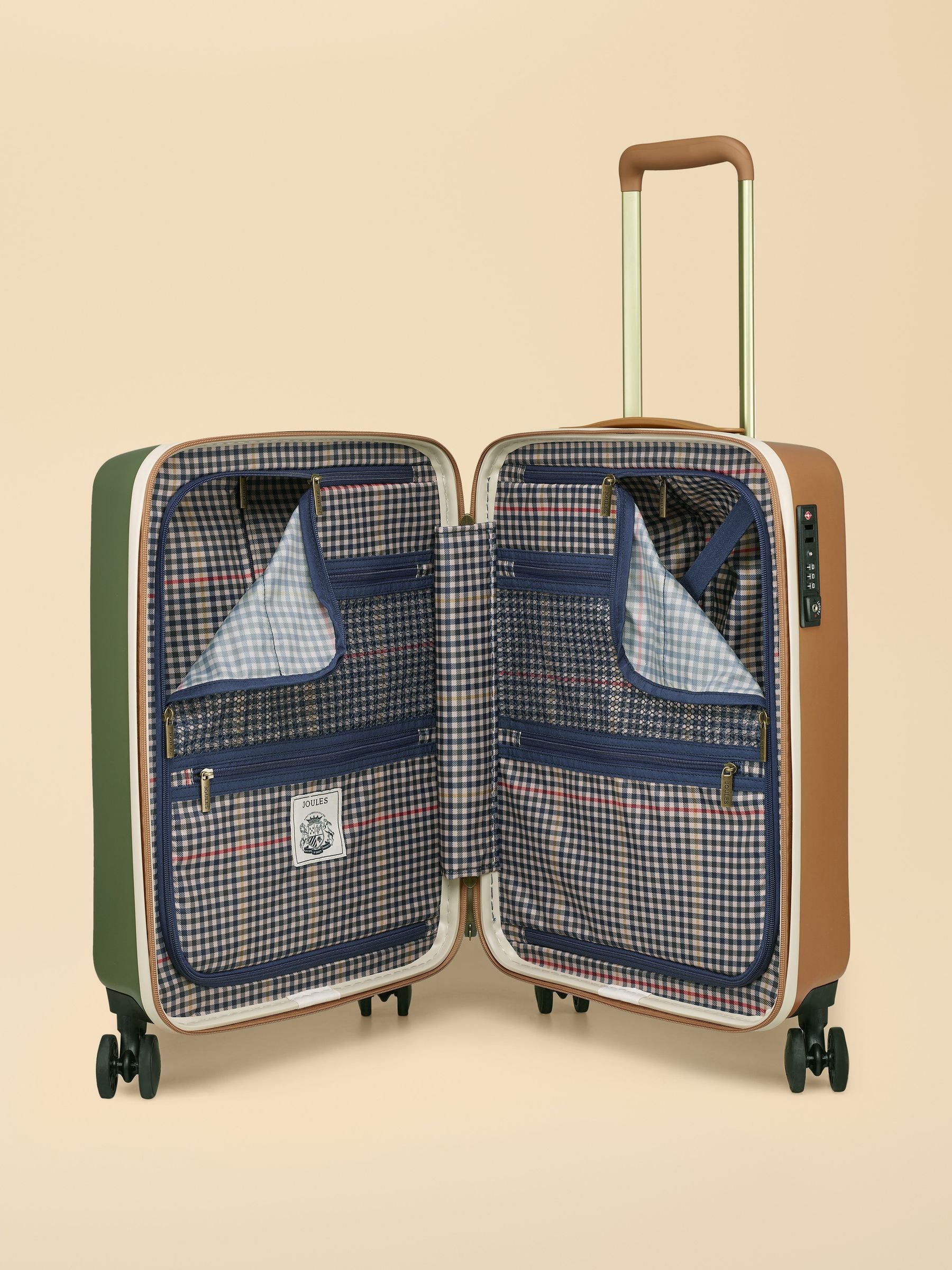 Joules Colourblock large hard shell suitcase (British brand)