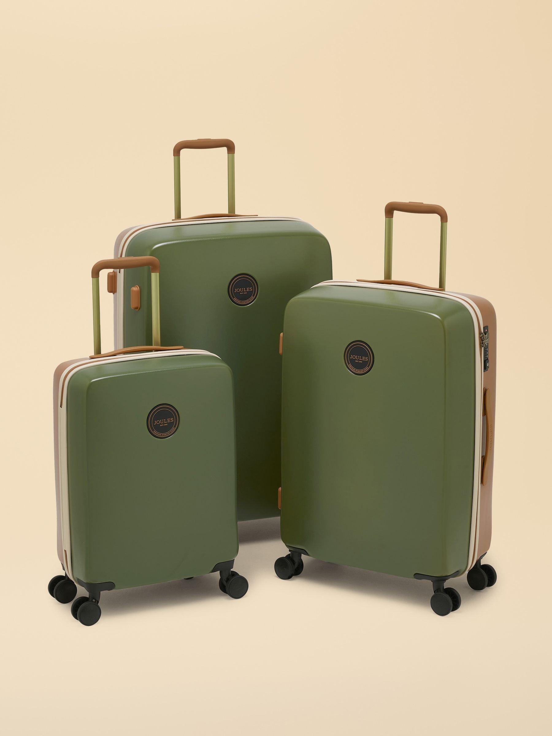 Joules Colourblock large hard shell suitcase (British brand)