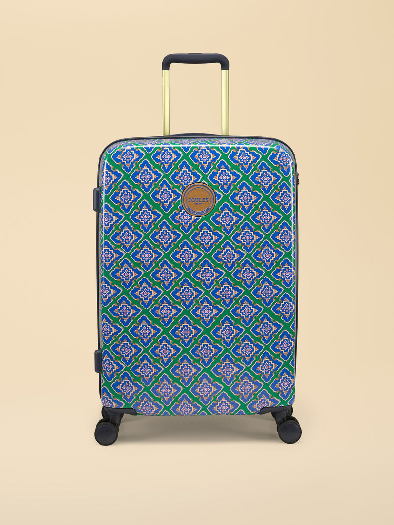 Joules Tile Diamond medium hard shell suitcase, imported from the UK