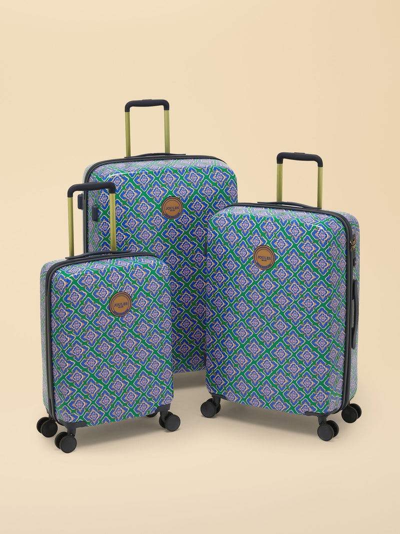 Joules Tile Diamond medium hard shell suitcase, imported from the UK