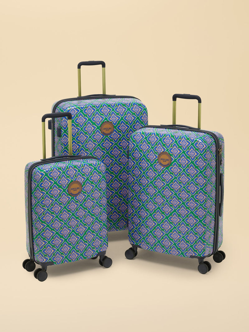 Joules Tile Diamond large hard shell suitcase, UK version
