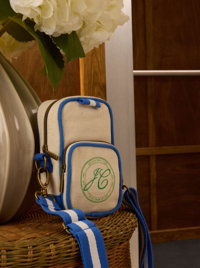 Joules blue oat crossbody bag with boat emblem (British brand)