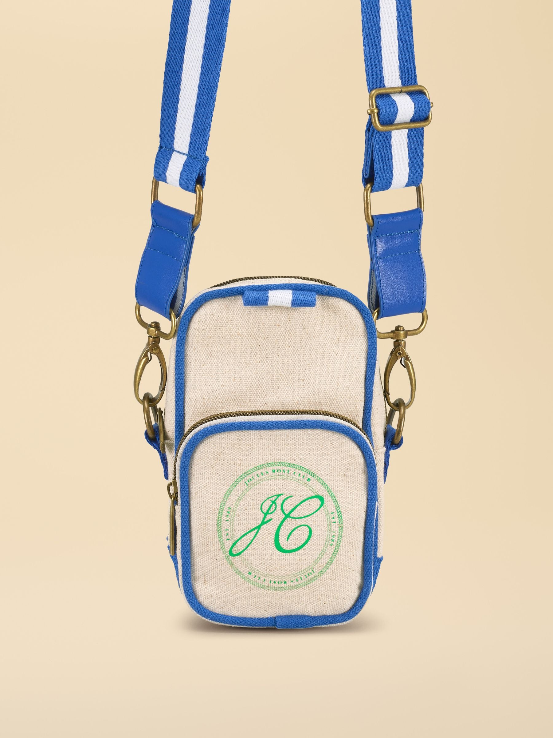 Joules blue oat crossbody bag with boat emblem (British brand)