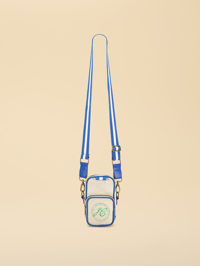 Joules blue oat crossbody bag with boat emblem (British brand)