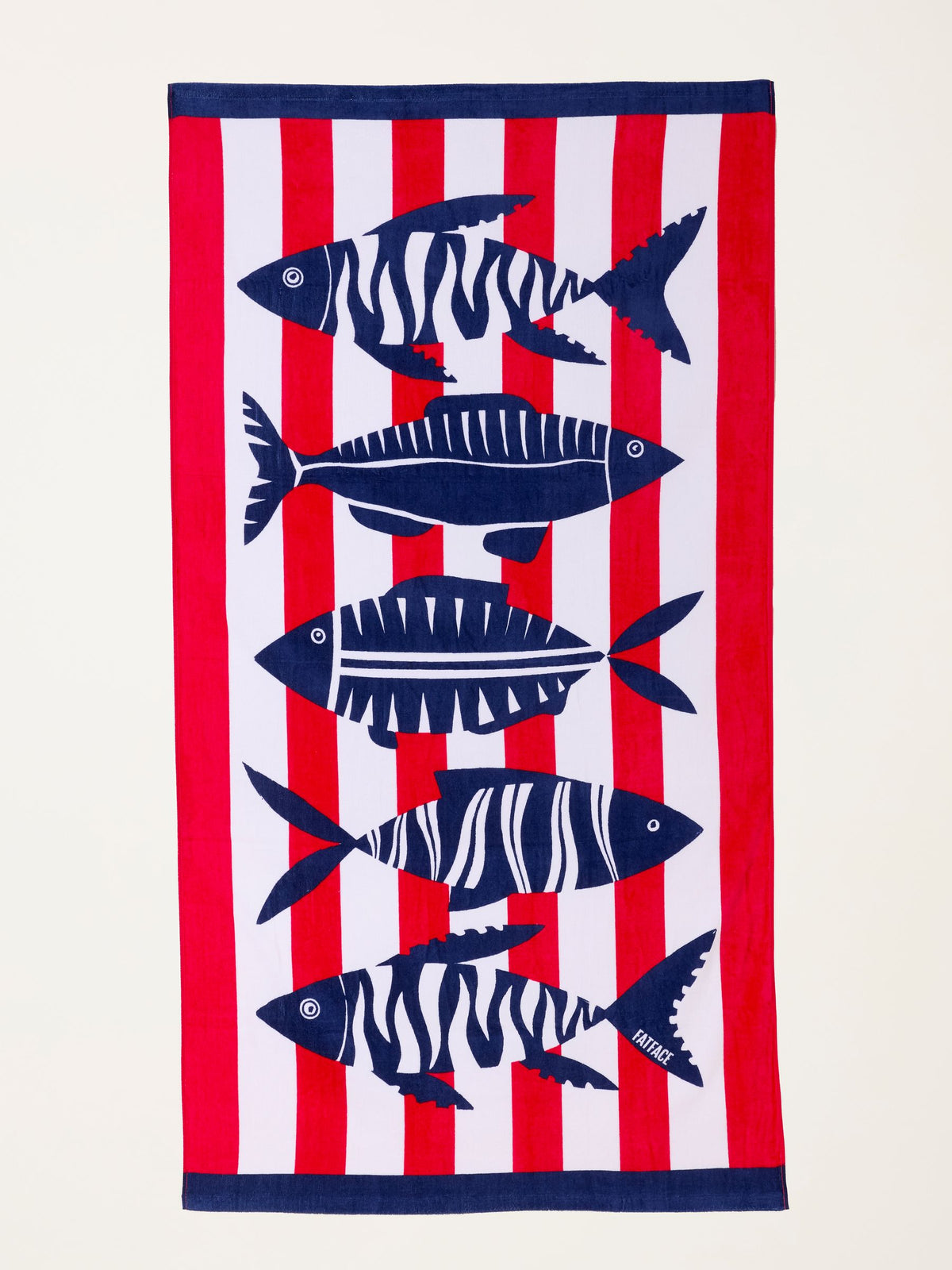 FatFace Red Fish Stripe towel - British product