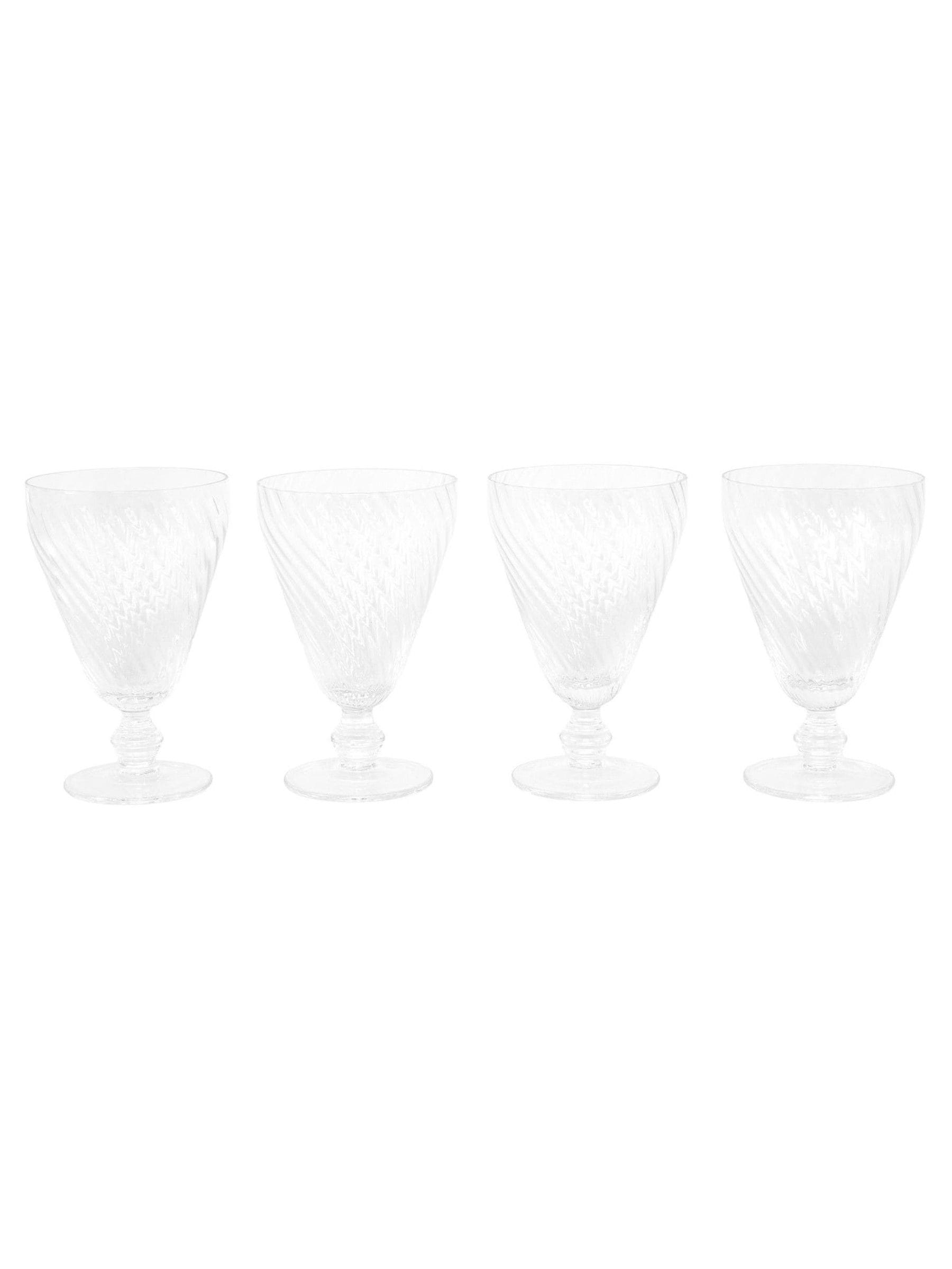 Gallery Home clear swirl wine glasses set of 4 14.5cm height, UK version