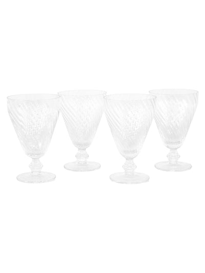 Gallery Home Sett med 4 klare Swirl Vinglass