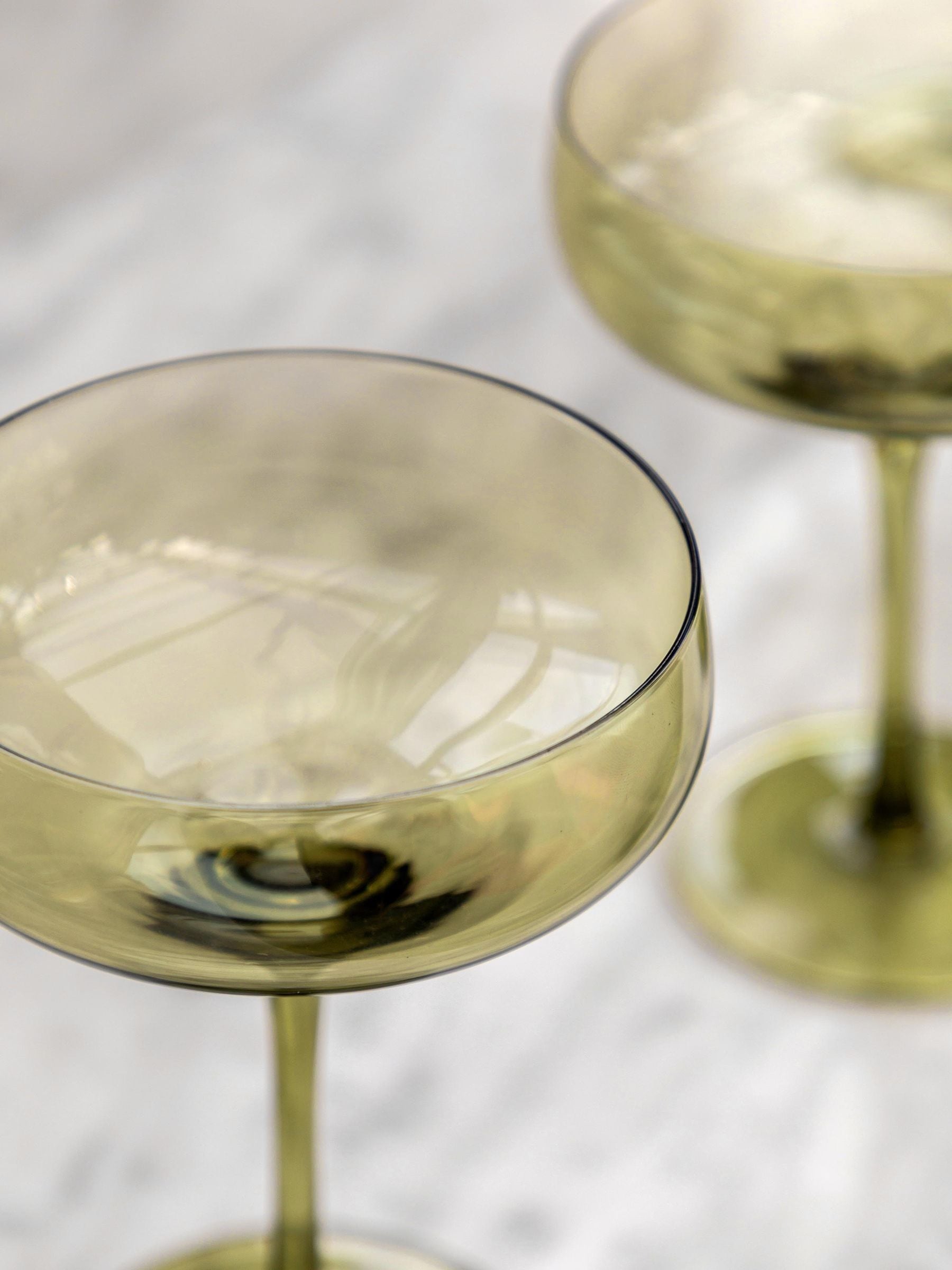 Gallery Home green smokey coupe glasses set of 4, UK version