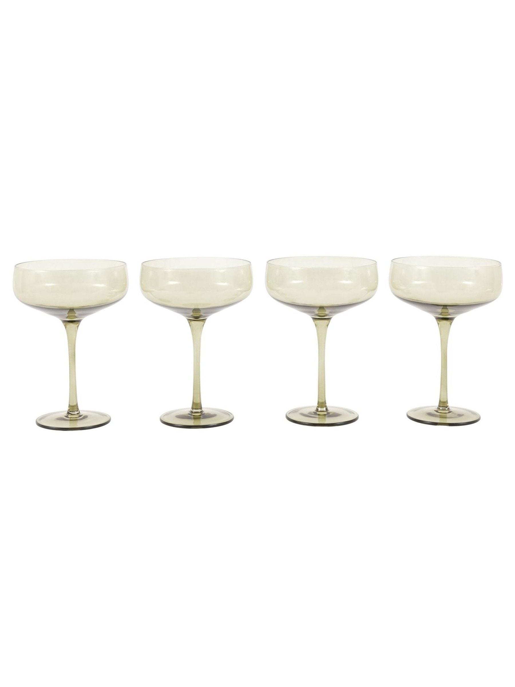 Gallery Home green smokey coupe glasses set of 4, UK version