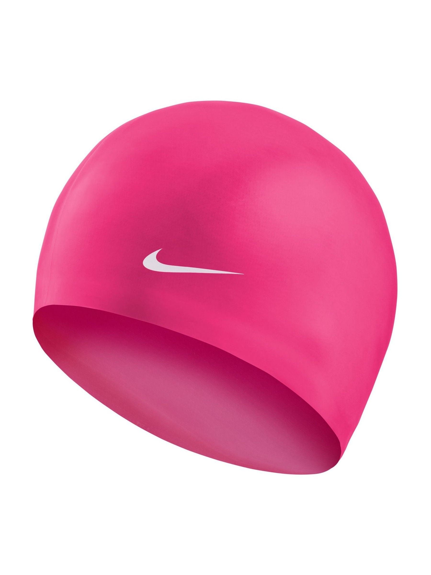 Nike Black Solid Silicone Swimming Cap