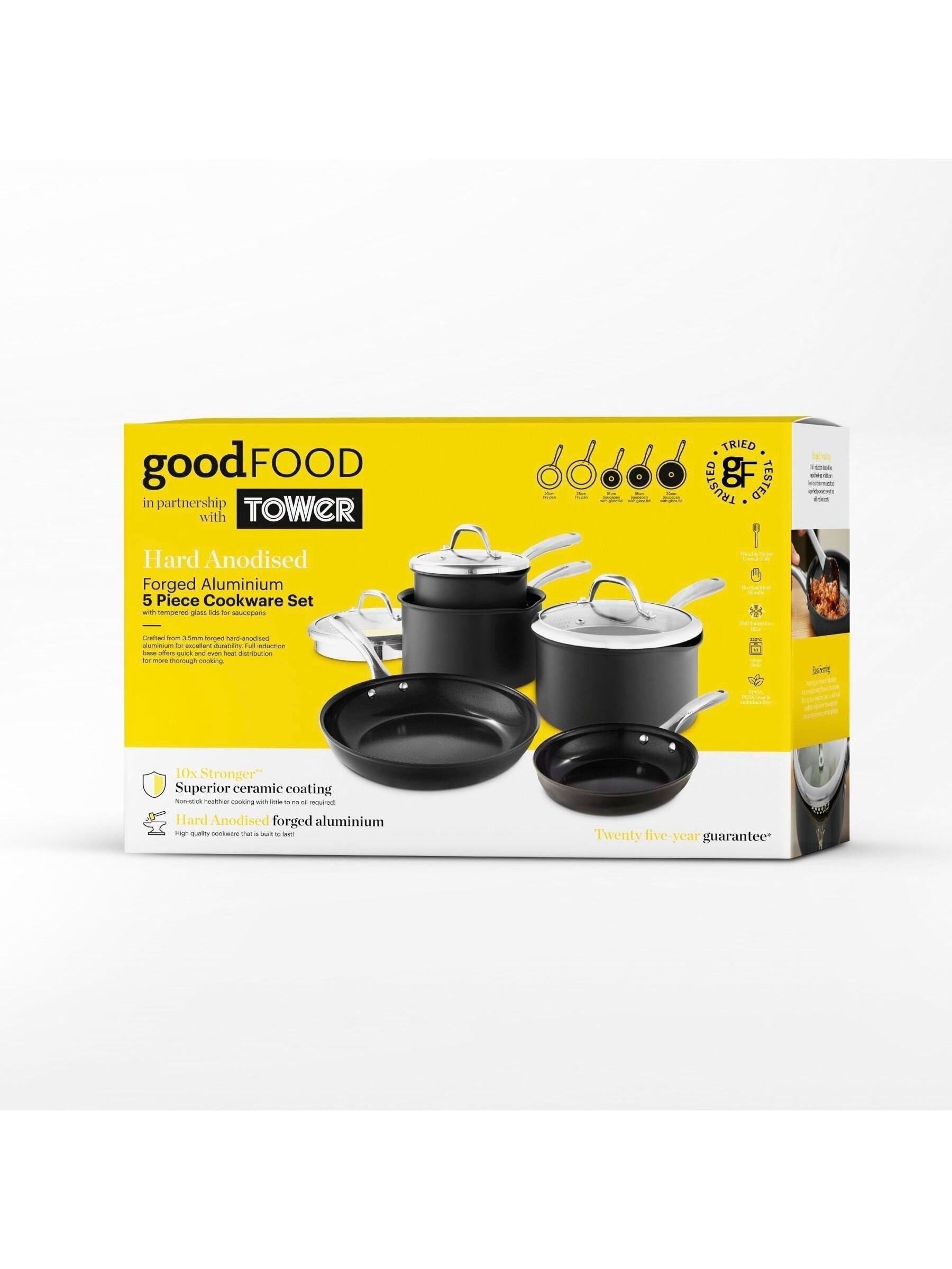 Good Food 5 piece hard anodized cookware set - British product