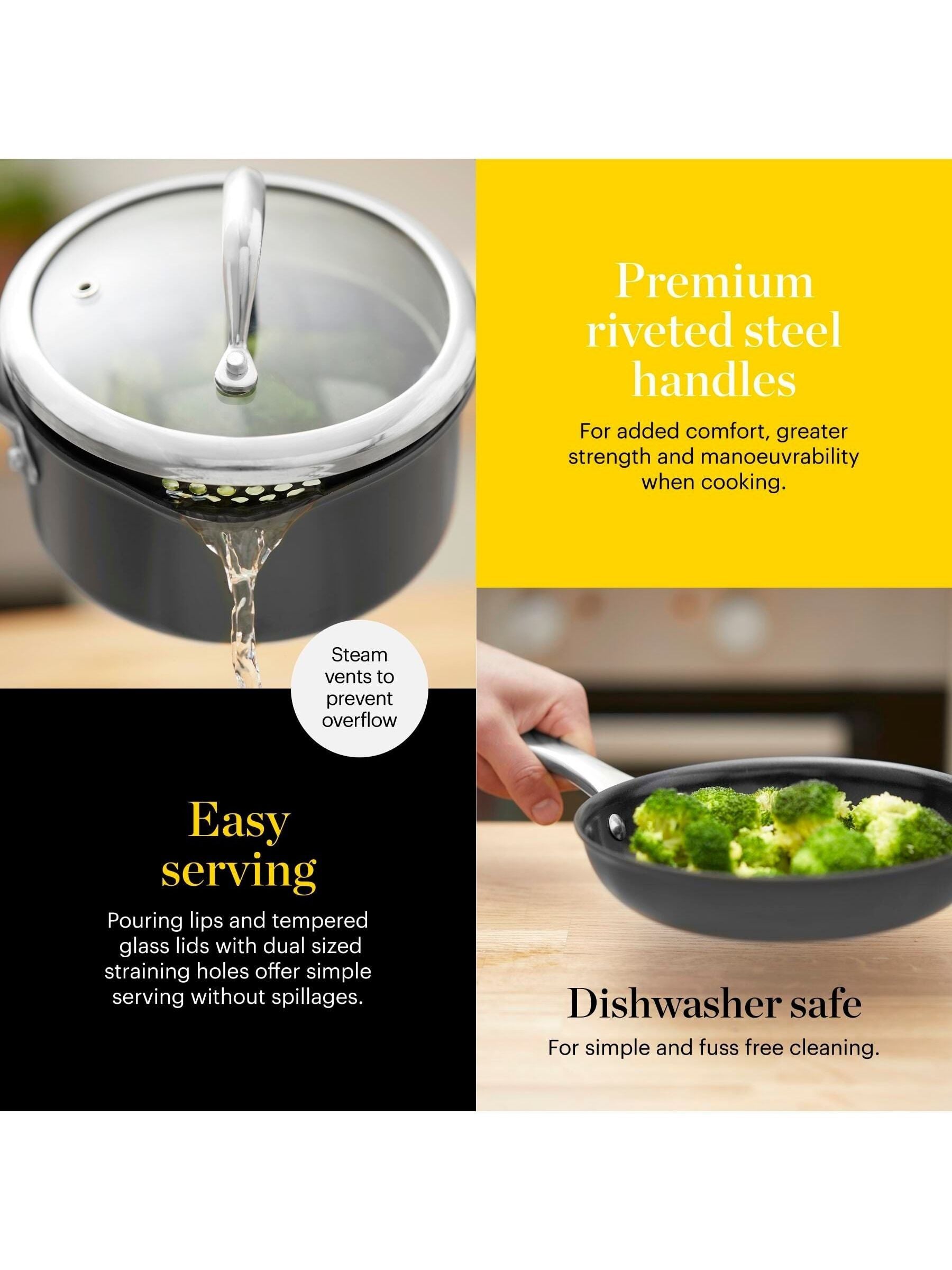 Good Food 5 piece hard anodized cookware set - British product