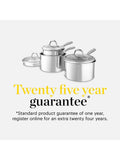 Good Food 3 piece tri-ply stainless steel saucepan set, imported from the UK