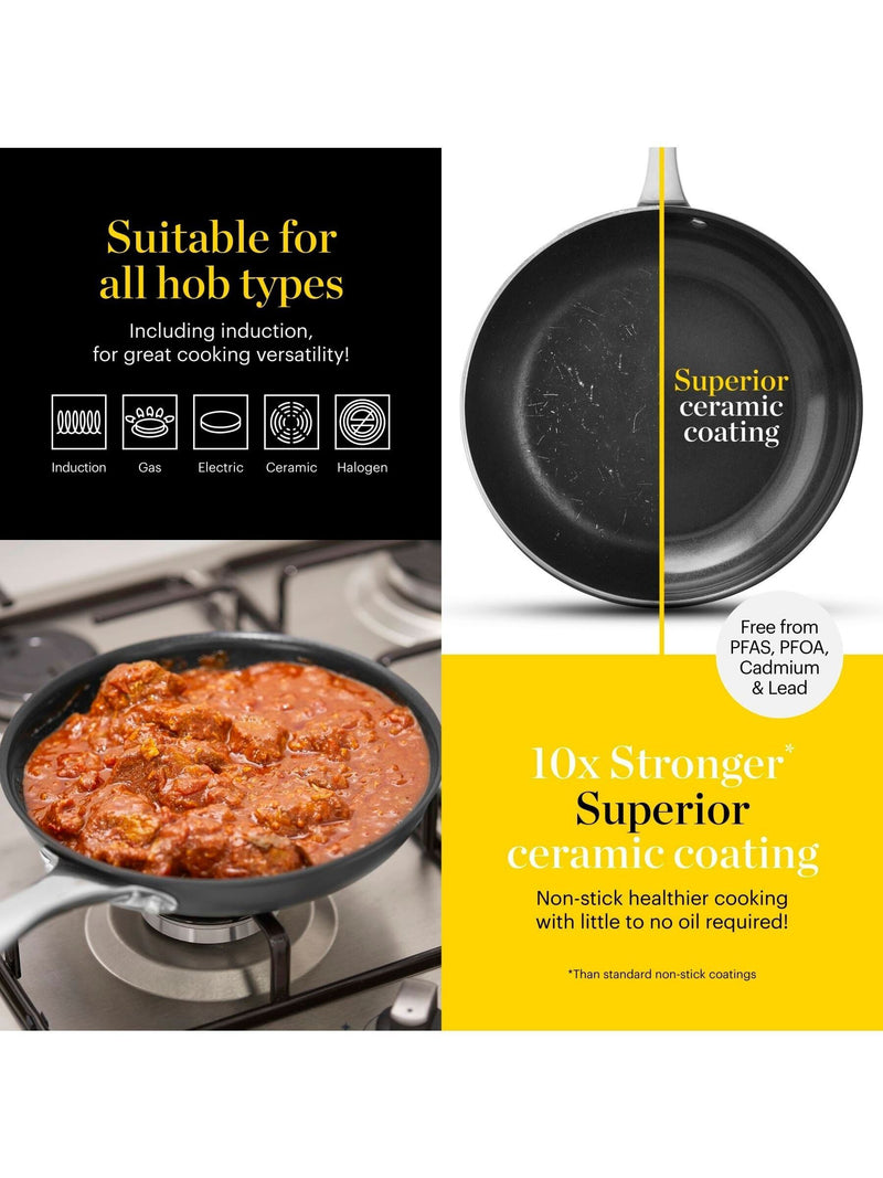 Good Food Grey Hard Anodised Frying Pan 28cm, UK version