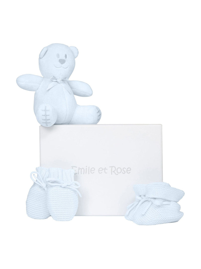 Emile Et Rose pink knitted baby gift set with toy (British brand)